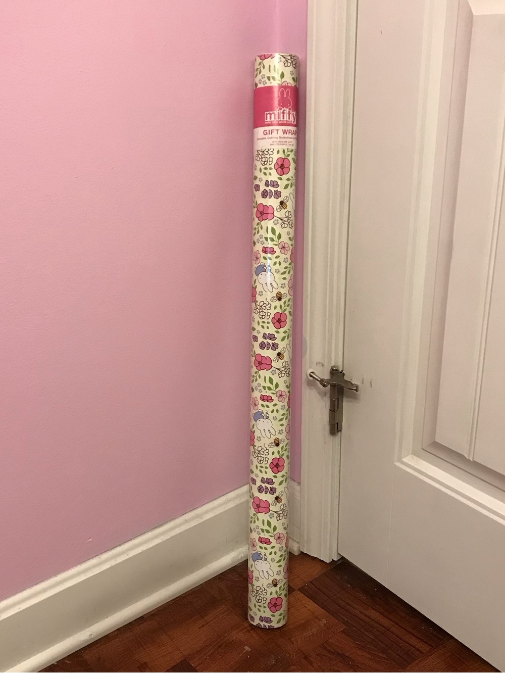 Miffy gift wrap green with pink floral wrapping paper 30 sq ft